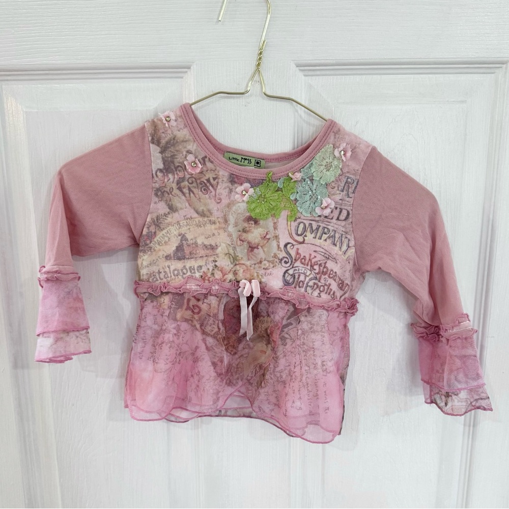 Baby LITTLE MASS Pink Renaissance Fairy Long Sleeve Top 4T